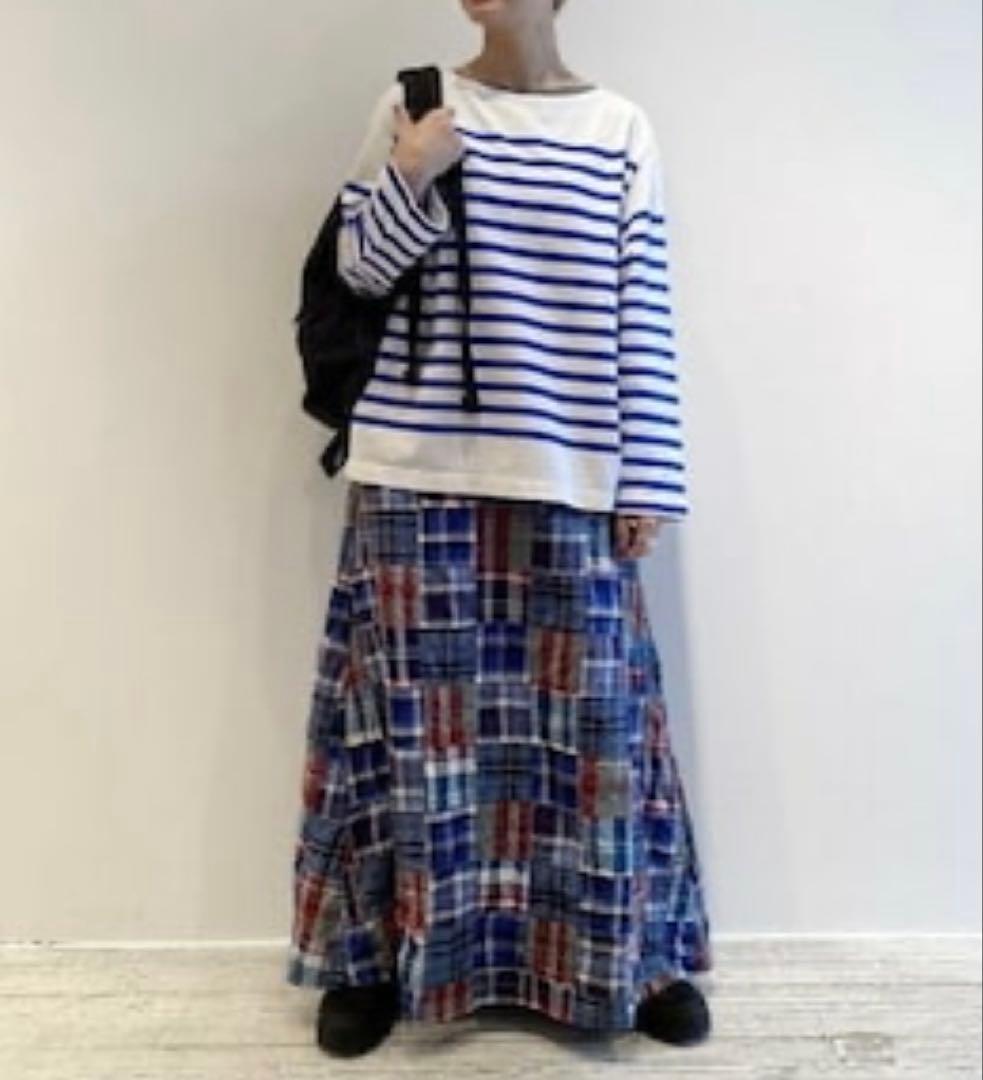 BEAMS BOY パッチワーク マドラス チェック スカート