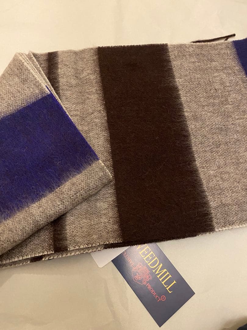 ツイードミル TWEEDMILL ラムズウール　マフラー　グレー　ブラウン