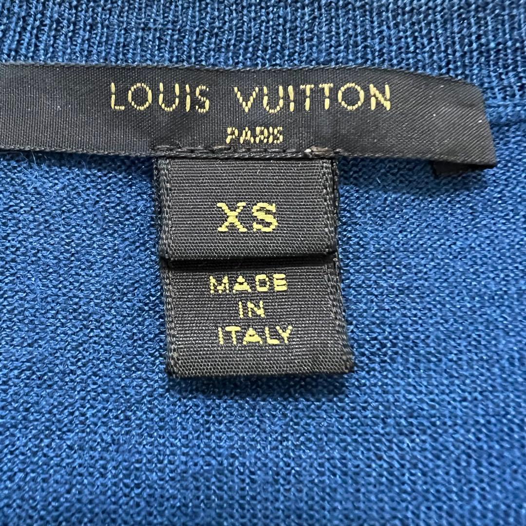 ルイヴィトン カーディガン XS ネイビー カシミア混 金ボタン イタリア製