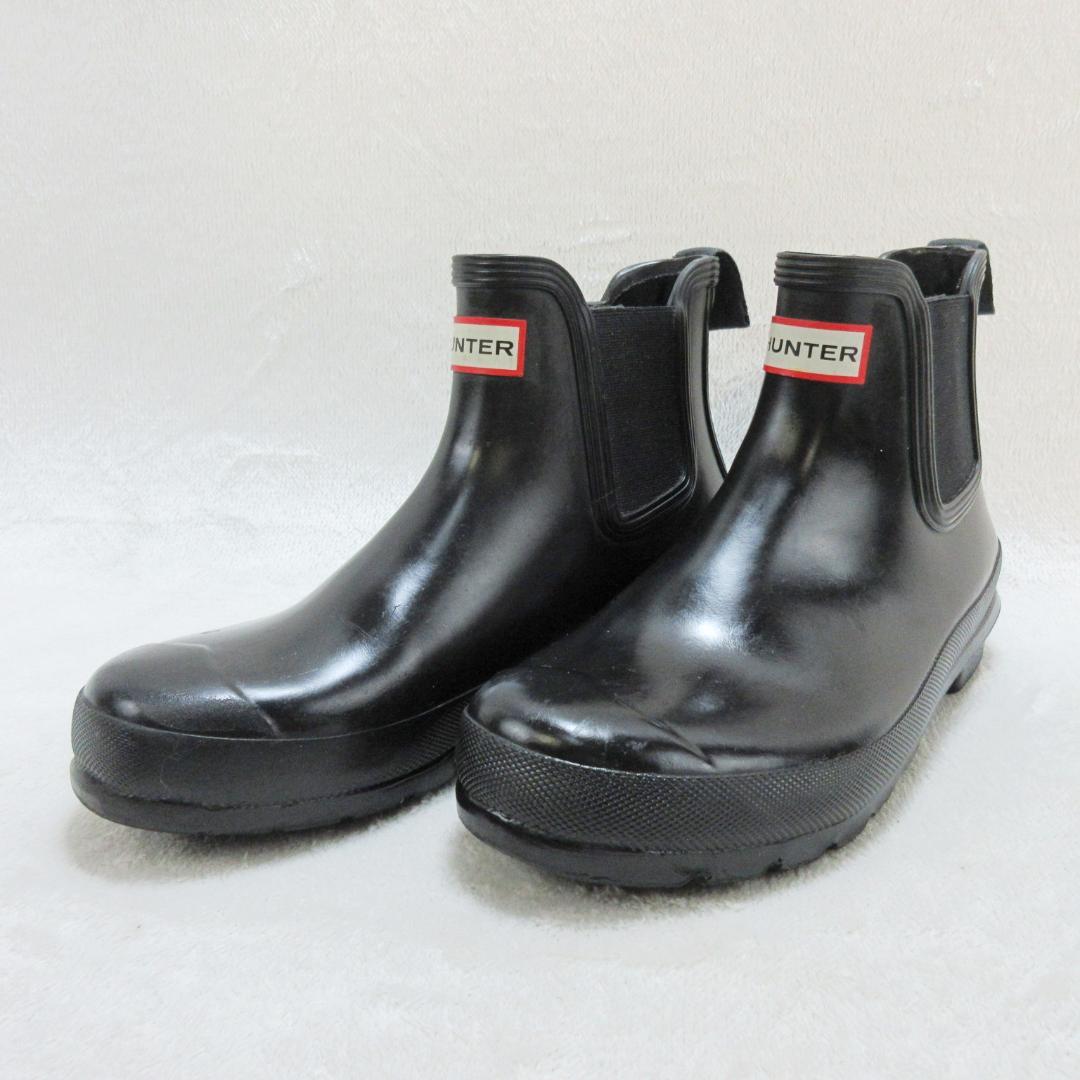 ✨ サイドゴア✨HUNTER ハンター レインハーフブーツ 黒 UK6