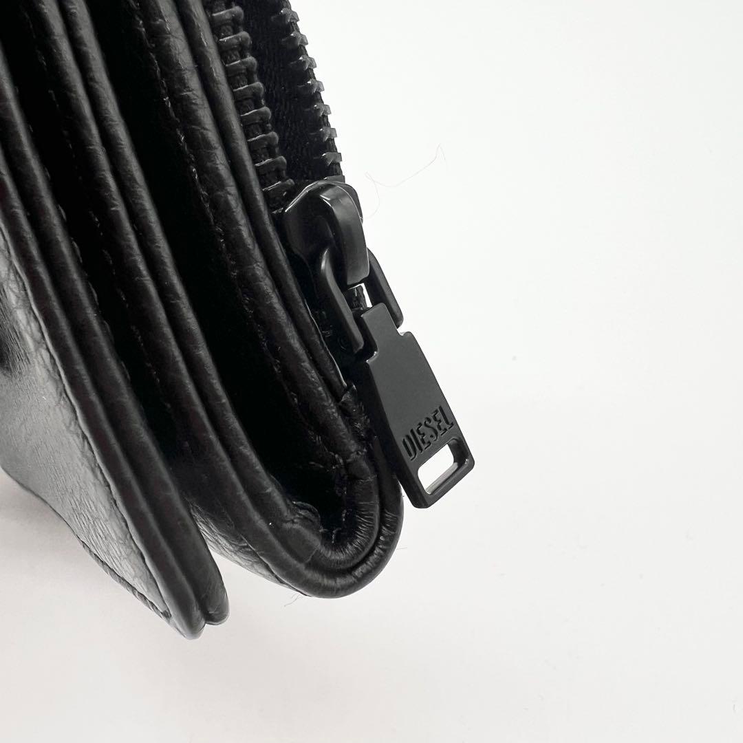 新品未使用✨DIESEL　三つ折り財布　ミニサイフ　レザー　ブラック　正規品