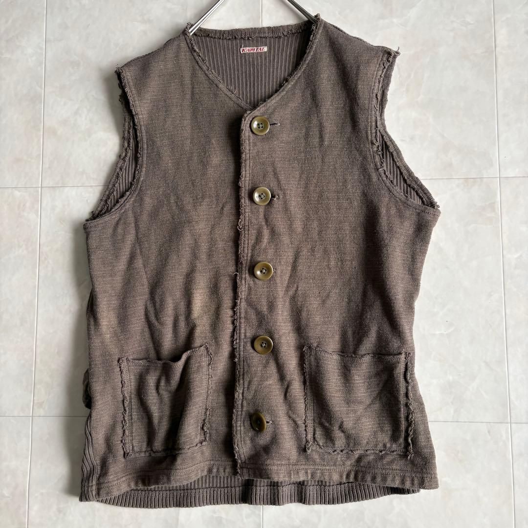 KAPITAL vintage ダメージベスト 茶系 2 日本製 レイヤード