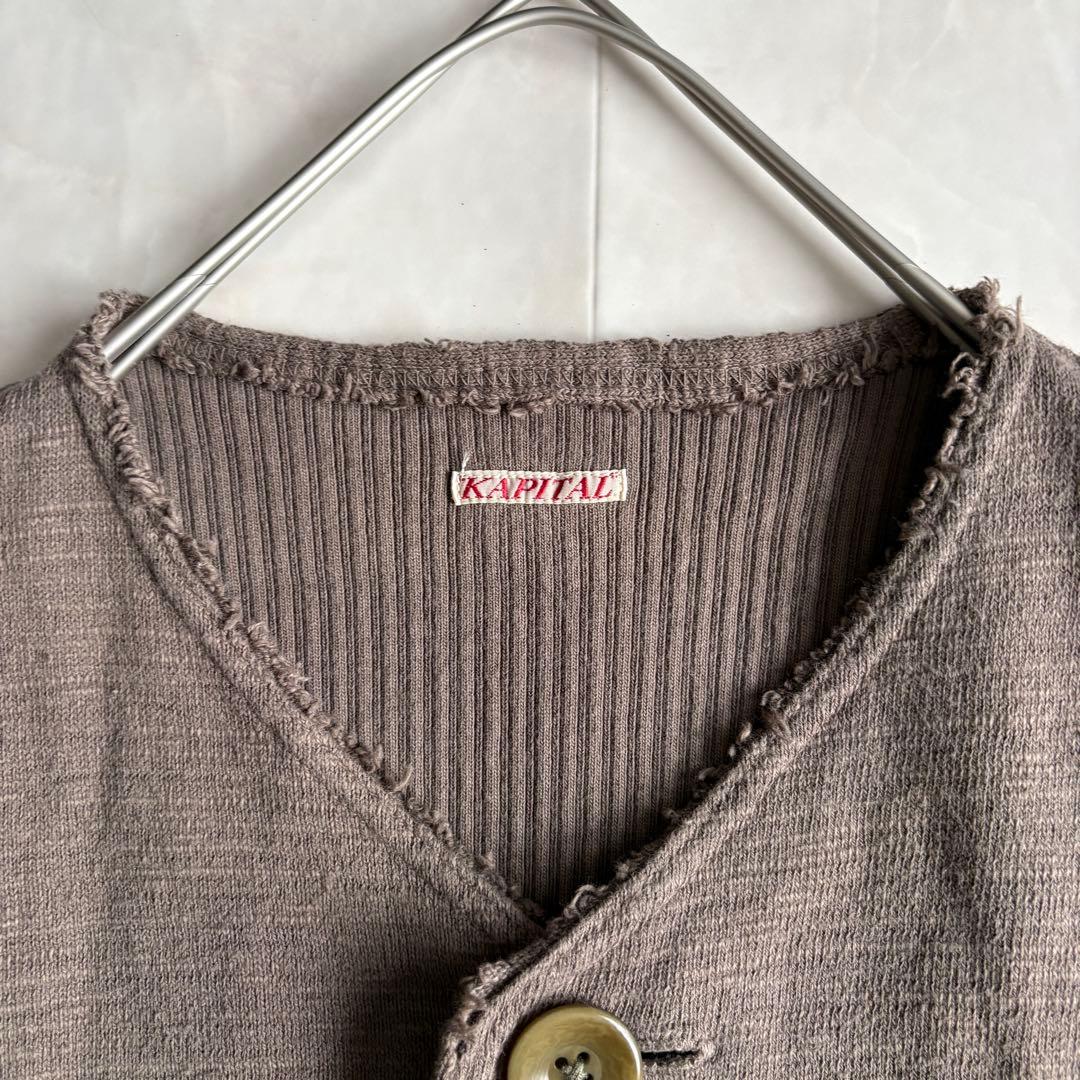 KAPITAL vintage ダメージベスト 茶系 2 日本製 レイヤード