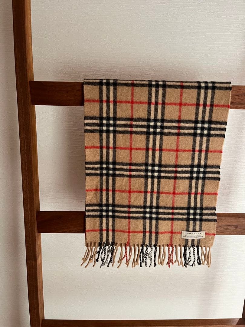 BURBERRY チェック柄マフラー カシミヤウール