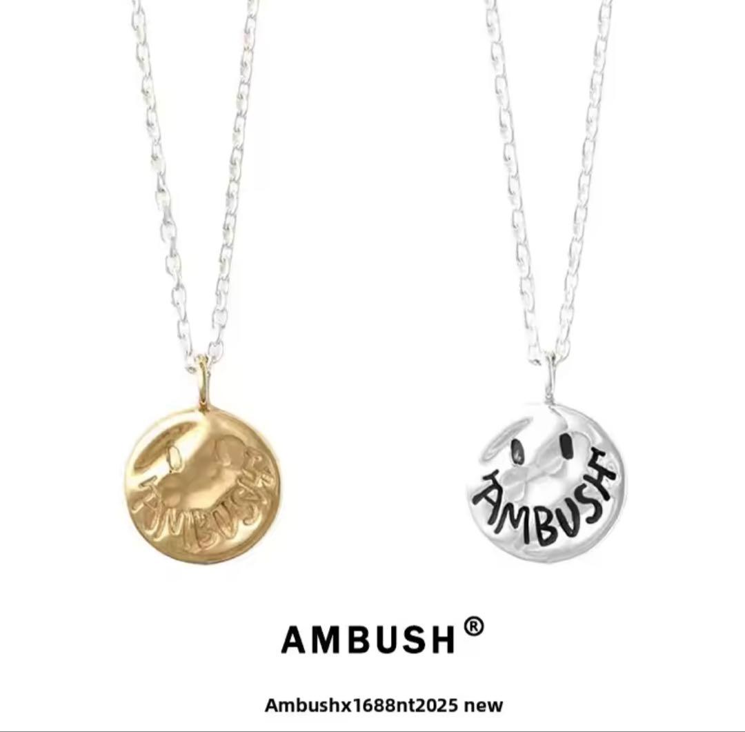 AMBUSH SMILEY CHARM NECLACE ゴールド