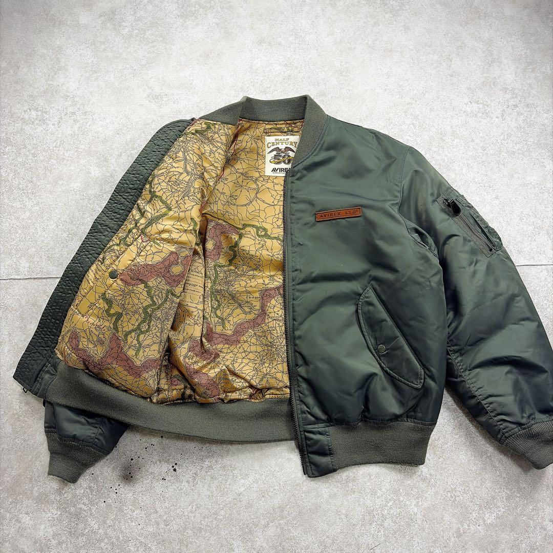 希少　50周年限定　AVIREX 【XXL】MA-1 コマーシャルロゴ　地図裏地