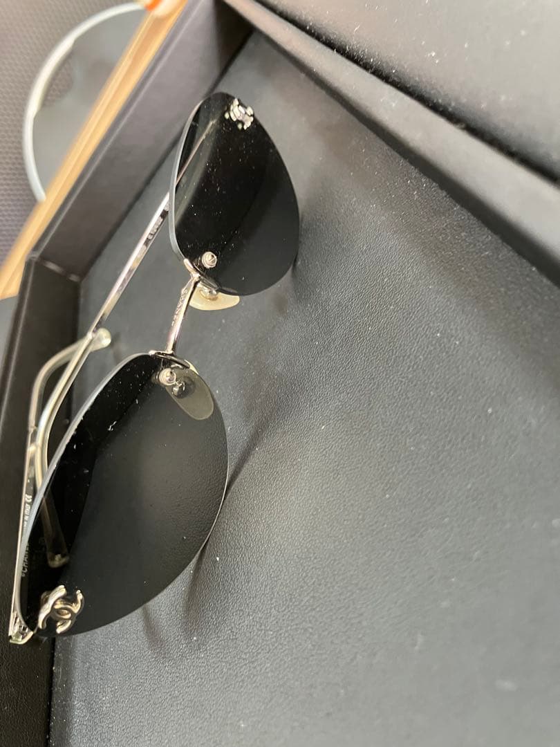 【K3】CHANEL シャネル ココマーク サングラス シルバー系