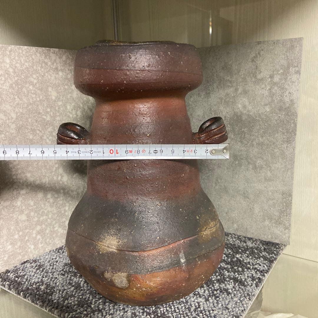 備前焼　斎藤隆　耳付花入　花器　花瓶　一輪挿し