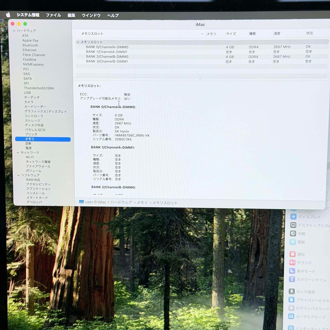【良品】iMac 5K 27インチ 2019 / i5 / 8GB/1TB