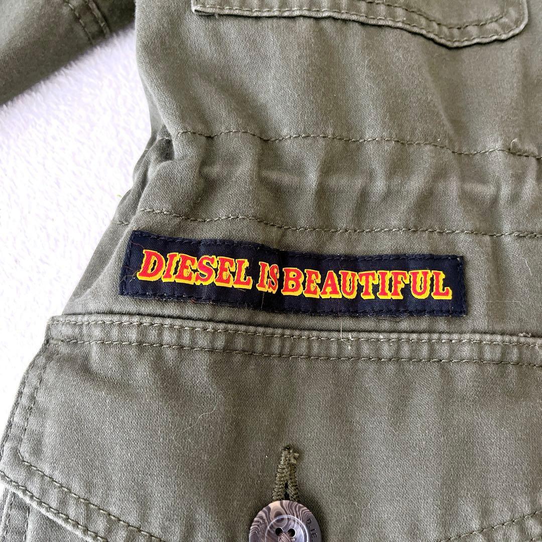 美品★DIESEL★ミリタリージャケット ワッペン カーキ y2k M相当