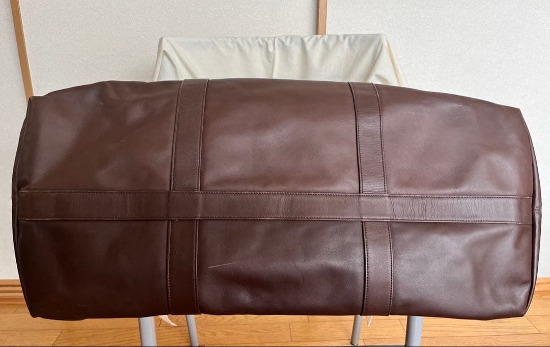 COACH コーチ　ブラウン　レザーボストンバッグ　ショルダーベルト付き