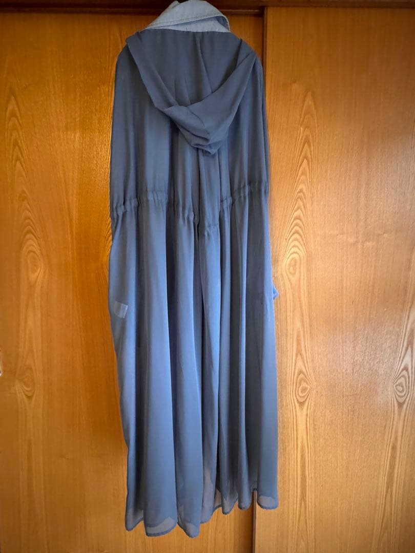 Ameri VINTAGE ブルーグレー　トレンチコート フリル袖 大きな襟