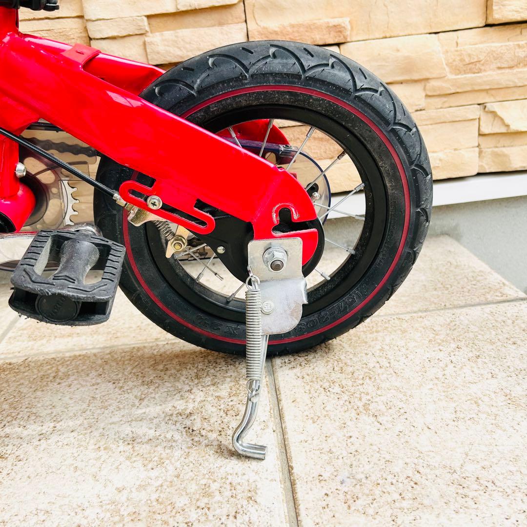 極美品 へんしんバイク 12インチ スタンド付 レッド 室内保管 使用少 キッズ