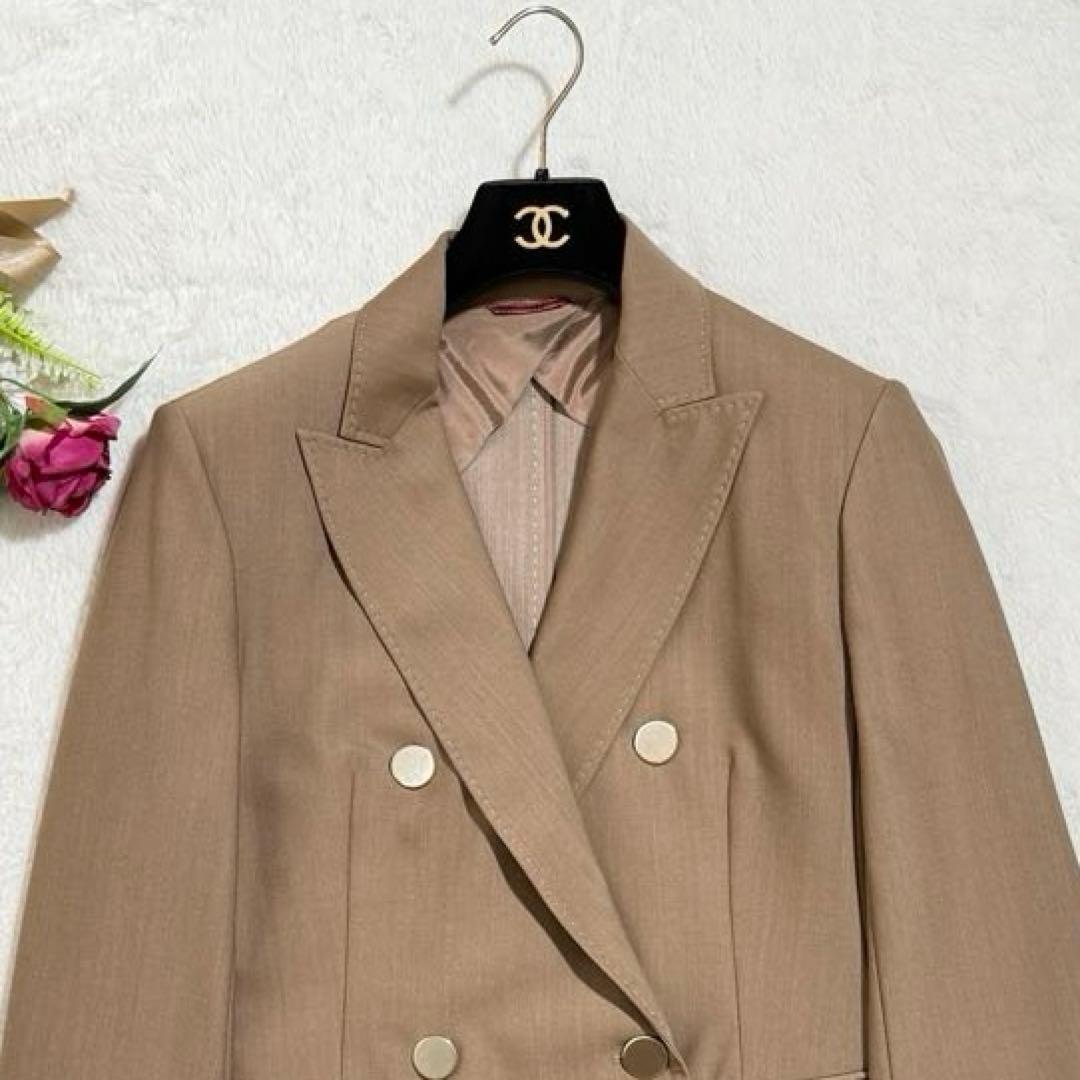 未使用級✨　MaxMara　ジャケット　ウール混　金ボタン　キャメル　XL　近年