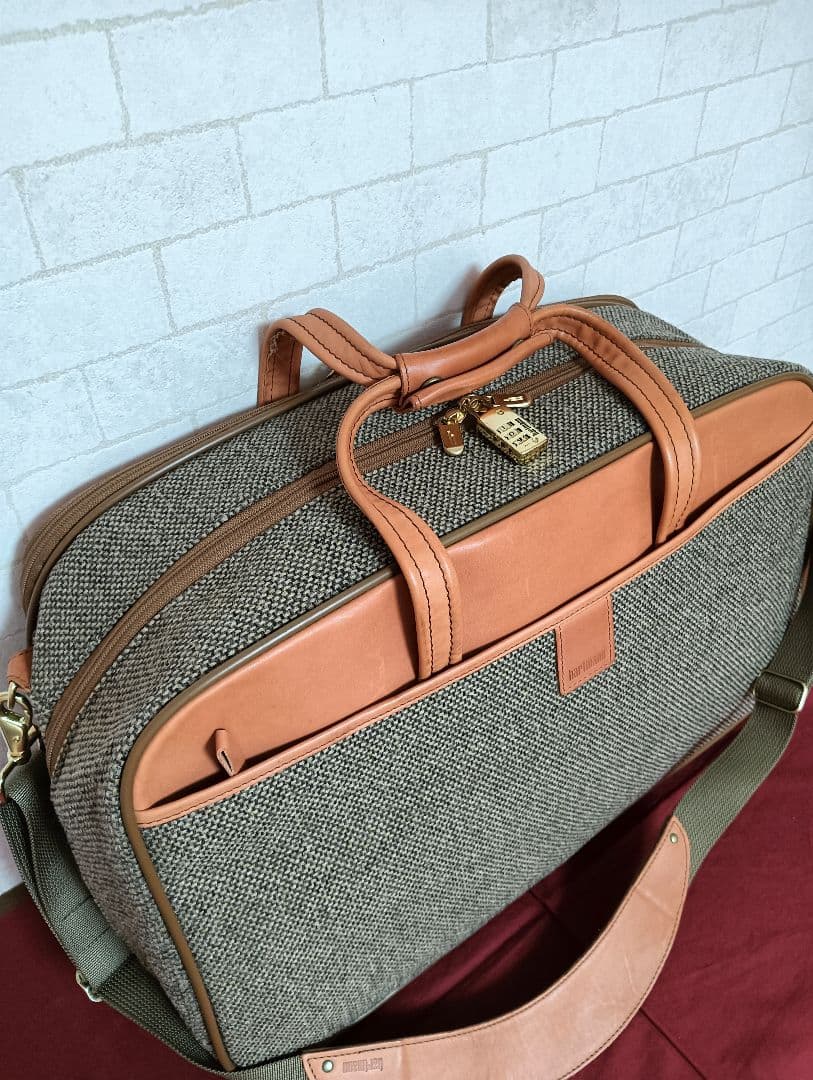 美品!hartmann ハートマン ツイード メンズ大型2WAYボストンバッグ