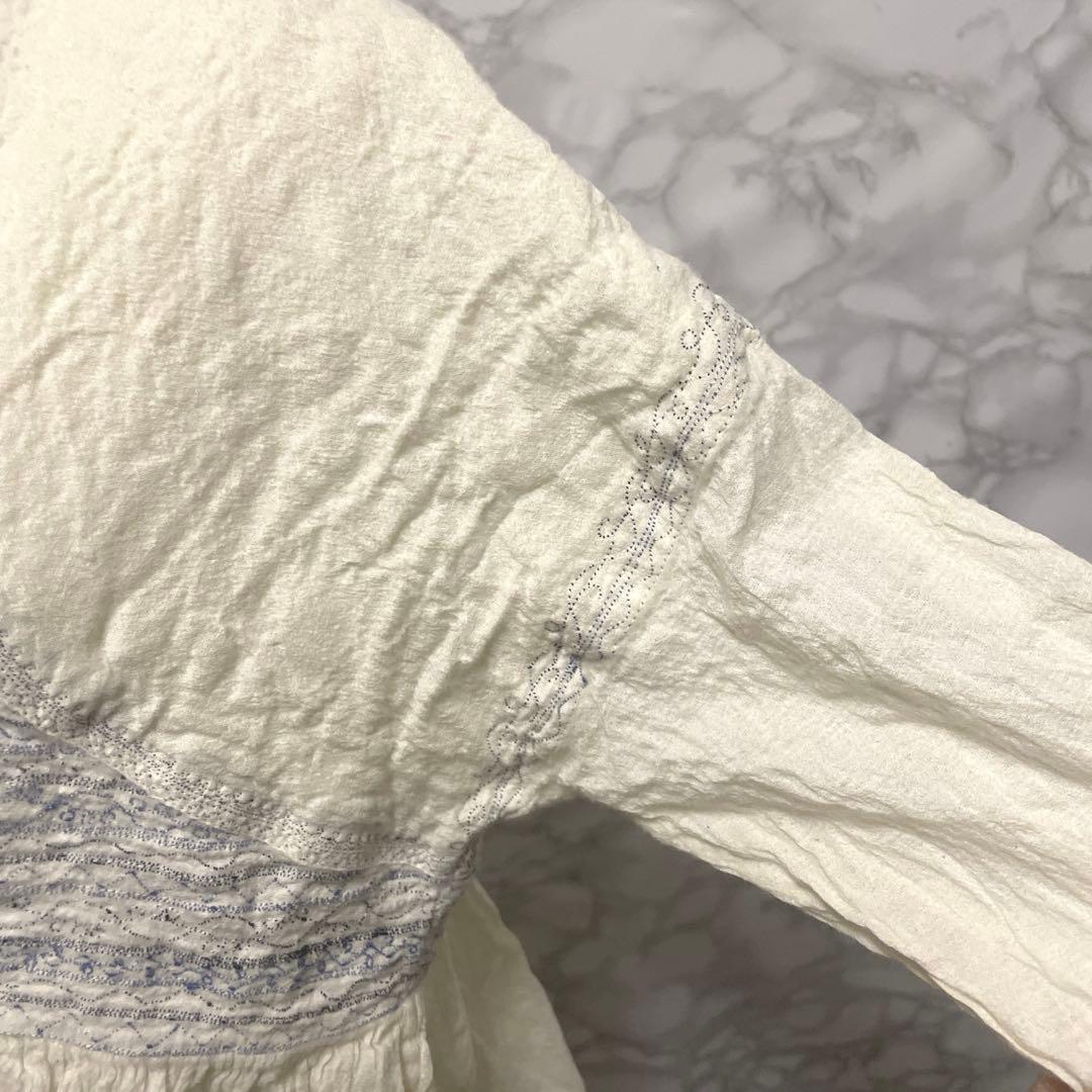 希少　MAKU textilesインド伝統織物　ハンドメイドブラウス　一点物