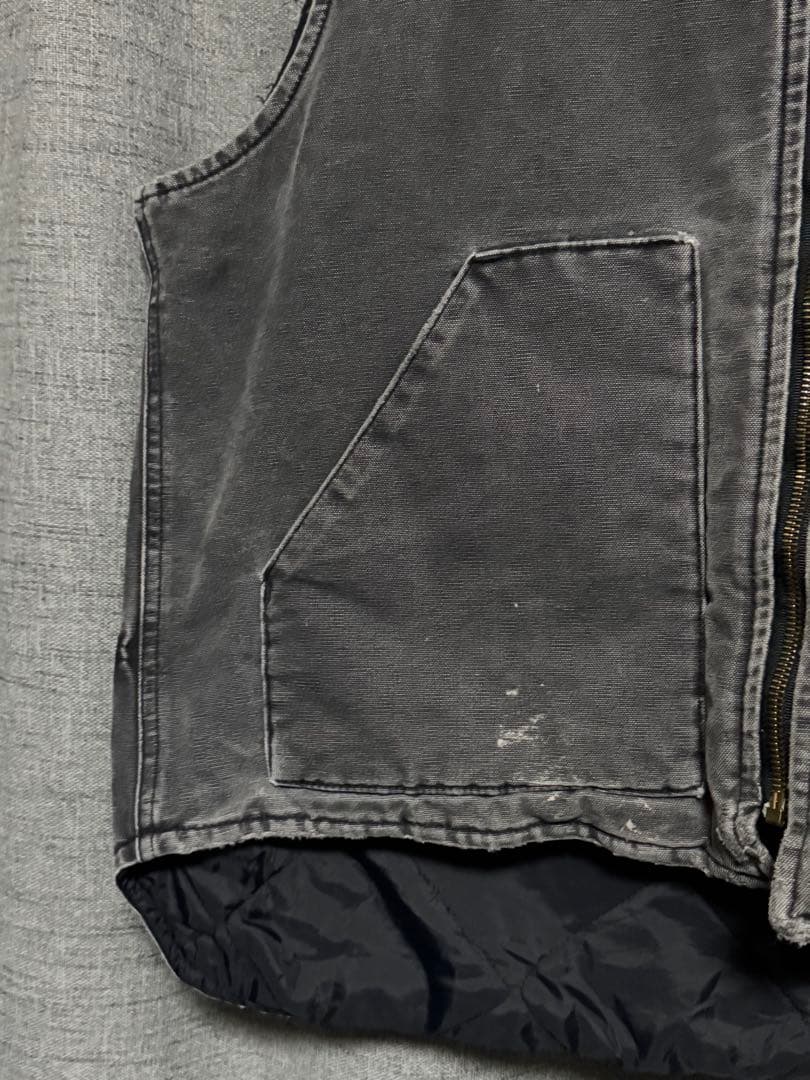 90s Carhartt カーハート ダックベスト 腰ゴム ブラック