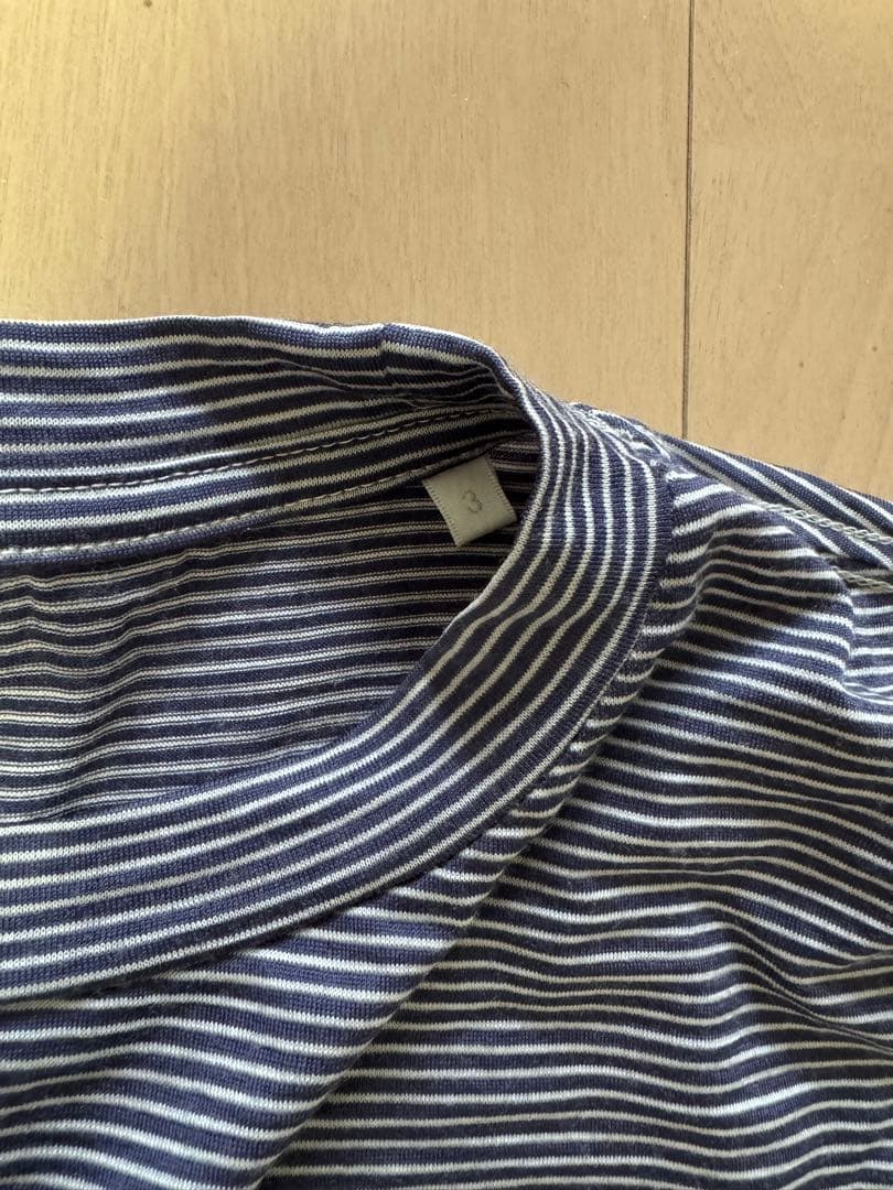 COMOLI 21ss サマーウール天竺Tシャツ 3 ボーダー