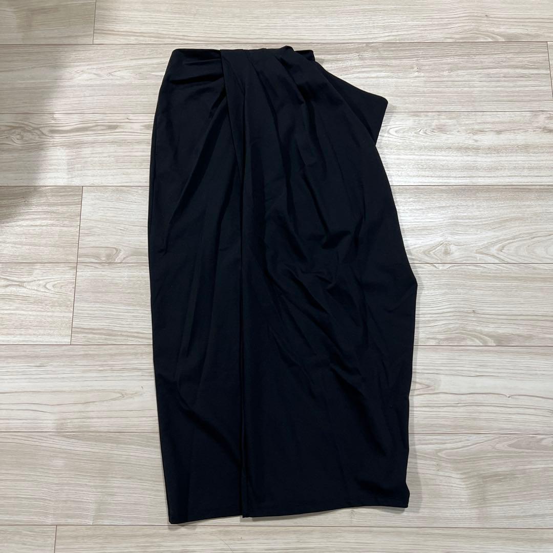 Cut drape SK カットドレープスカート ブラック 36サイズ