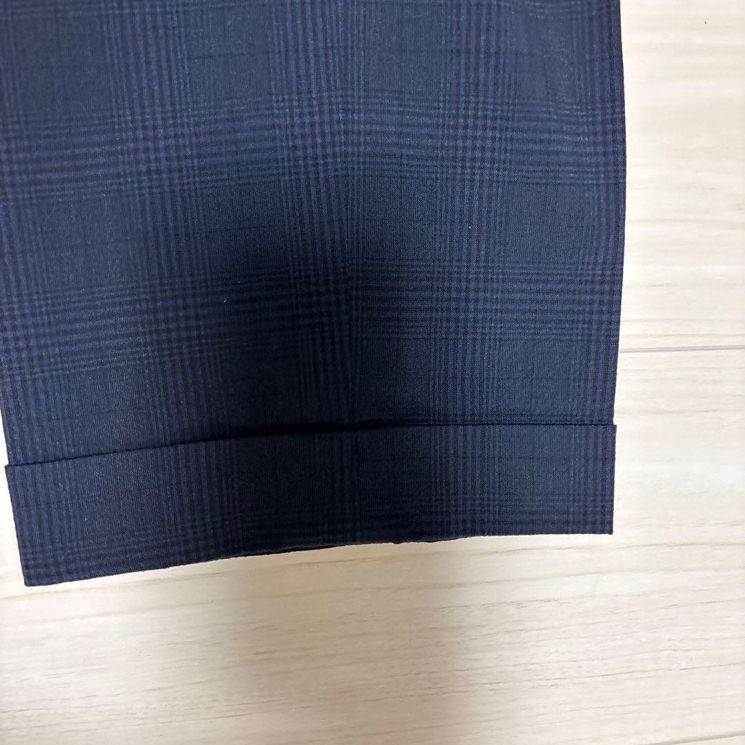 SUIT SELECT ネイビー チェック柄 スーツセットアップAB6