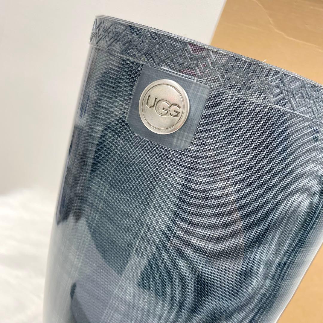 新品 未使用 UGG 長靴 レインブーツ チェック グリーン 箱付き