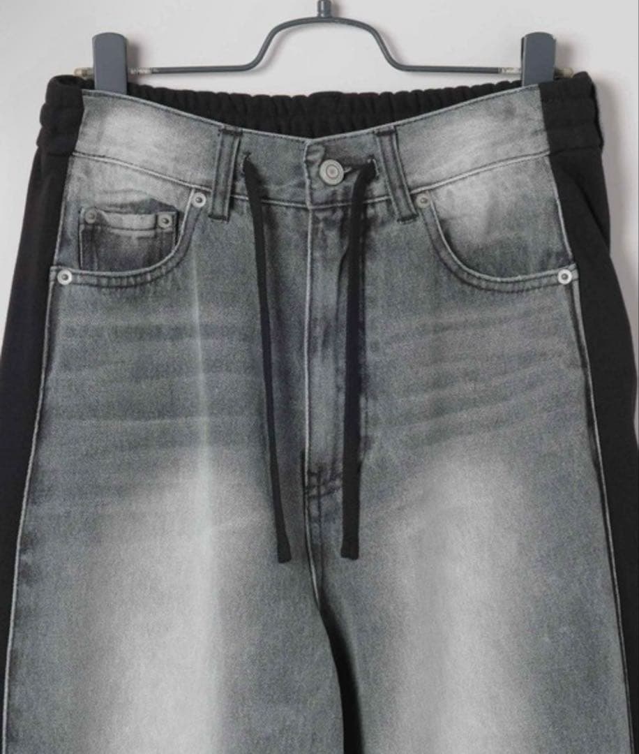 新品 JEANASIS スウェットドッキングデニム ブラック系