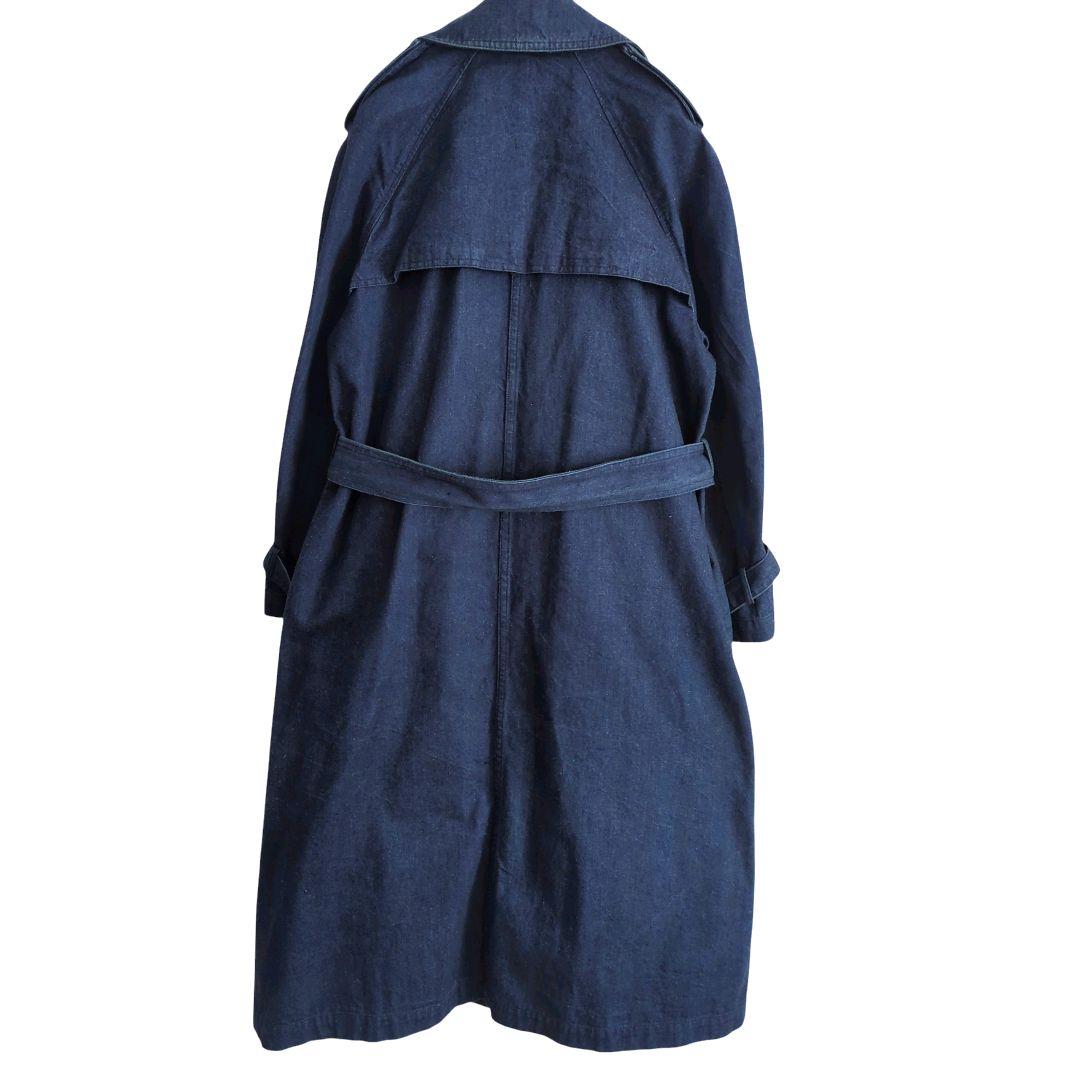 【ロックスペニー】国産レトロ古着70S　ヴィンテージ　デニムトレンチコート 　S