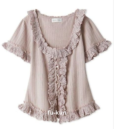 新品　フリルレースカットプルオーバー×フリルレースカットショートパンツセット
