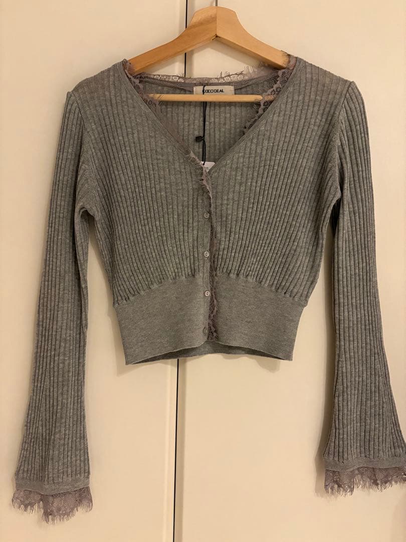 COCODEAL シアーリブレースカーディガン