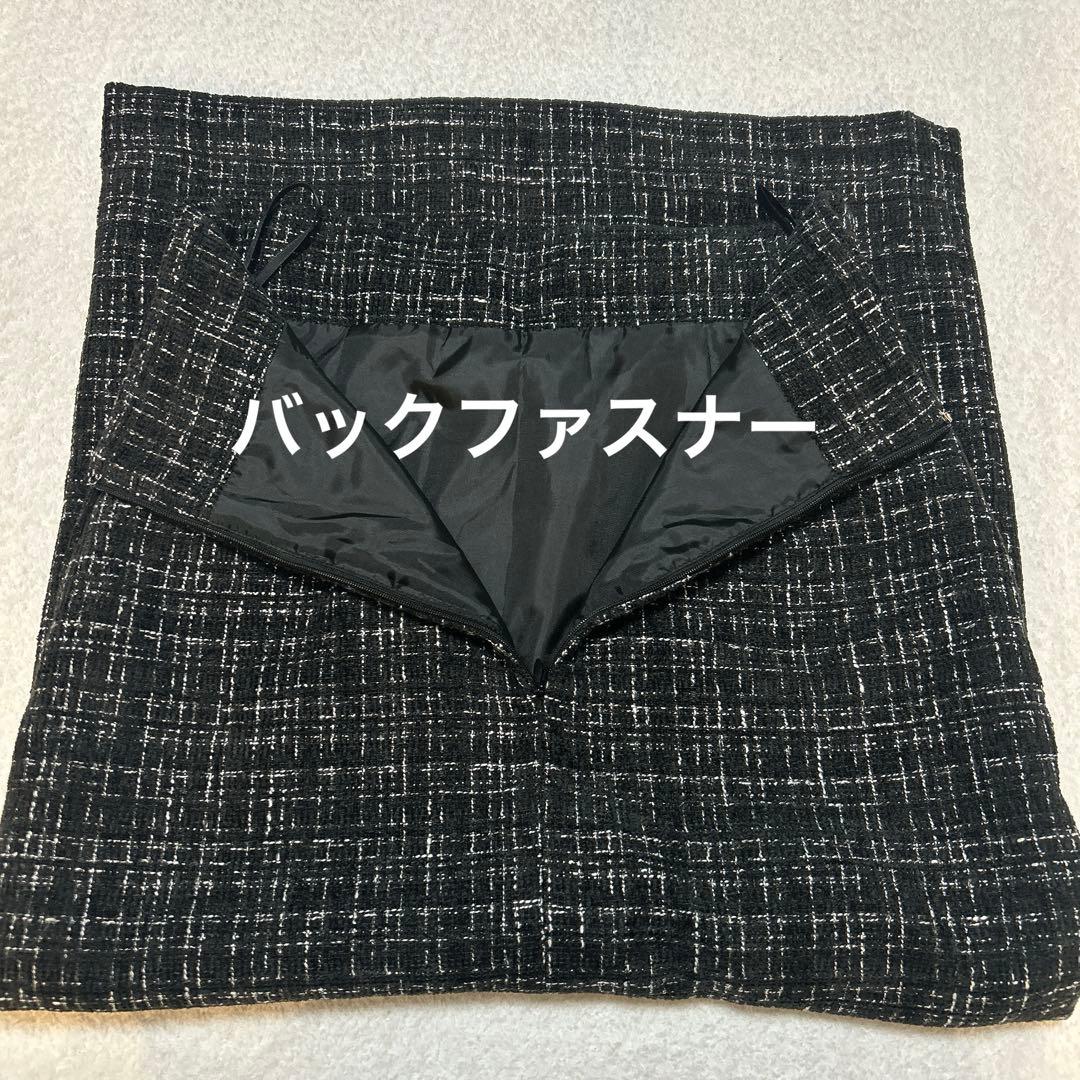 JENNE ジェンヌ ツイードストレートスカート ロングスカート ブラック 黒