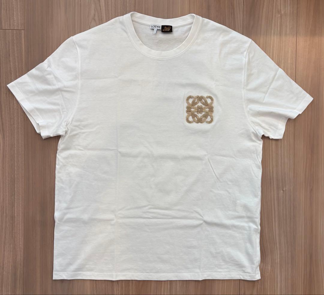 m*i様 LOEWE ロエベ ホワイト Tシャツ ロゴ刺繍