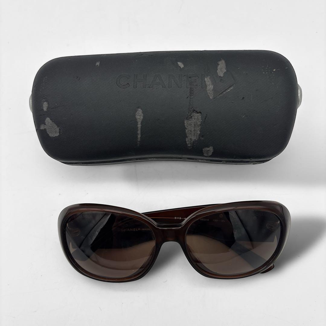 小物 CHANEL sunglasses coco camellia brown