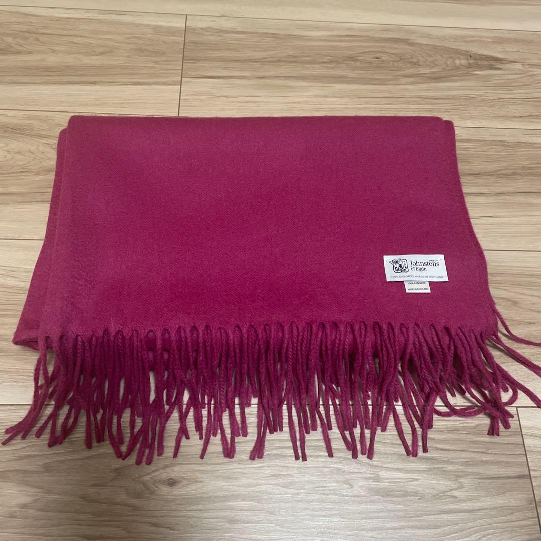 【美品】Johnstonsジョンストンズ カシミア大判ストール
