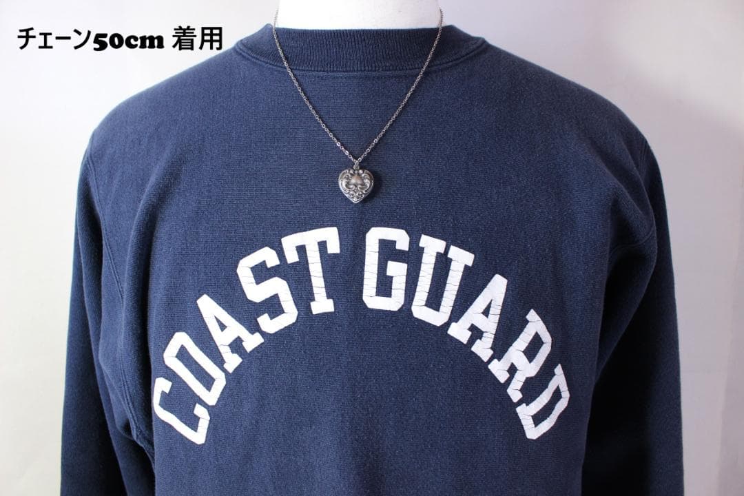 30s　スウィートハートジュエリー 両面 大きめ　古着　NAVY 波　アールデコ