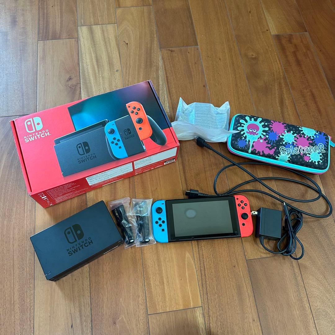 Nintendo Switch ネオンレッド/ブルー 本体 【美品】ケース付き