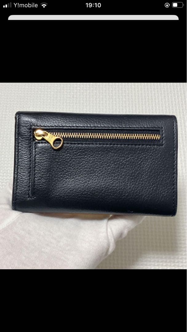 未使用　SEE BY CHLOE レザー三つ折り財布　ブラック　黒　袋カード付き