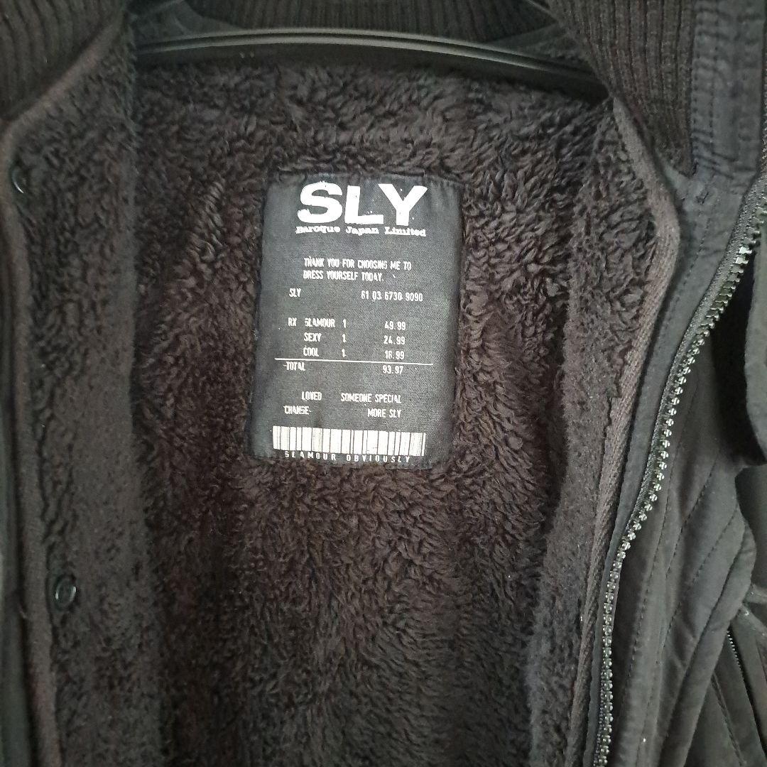SLY ブラック モッズコート ファー付き