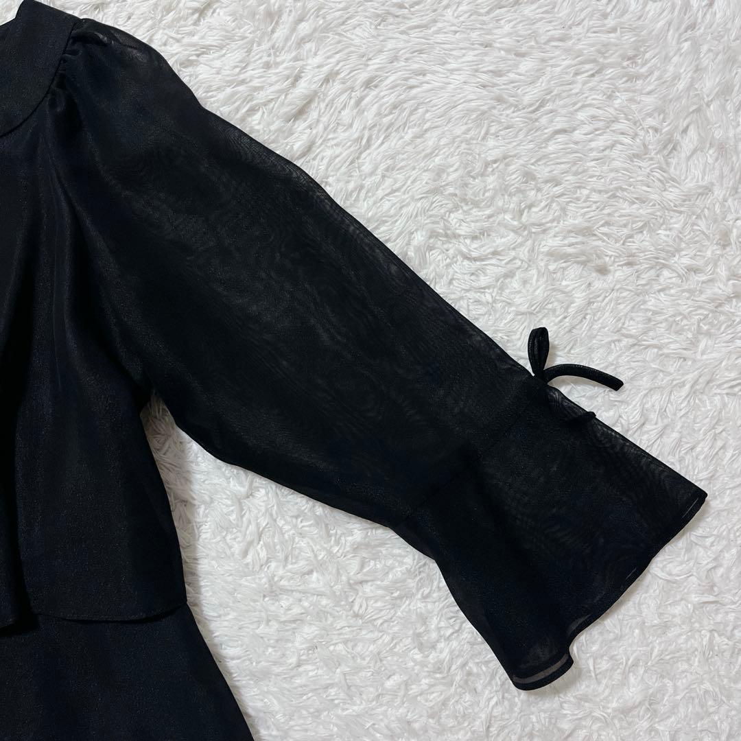 極美品✨M'S GRACY シフォン素材 ティアード ワンピース 40 黒