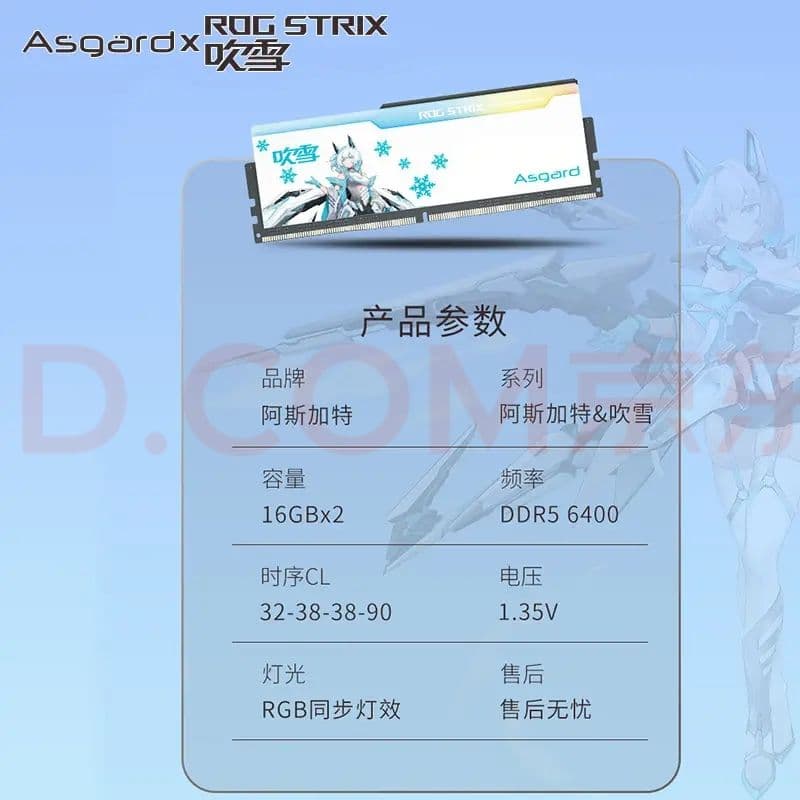 ROG DDR5 6400 CL32 × Asgardコラボデザインのメモリ