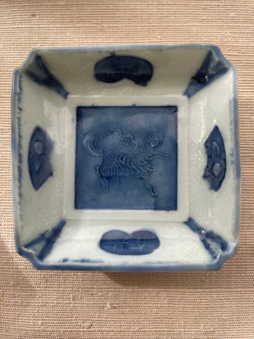 骨董 小皿 豆皿 セット 福光屋 染付 色絵 龍 オリエンタル 中華 まるかく