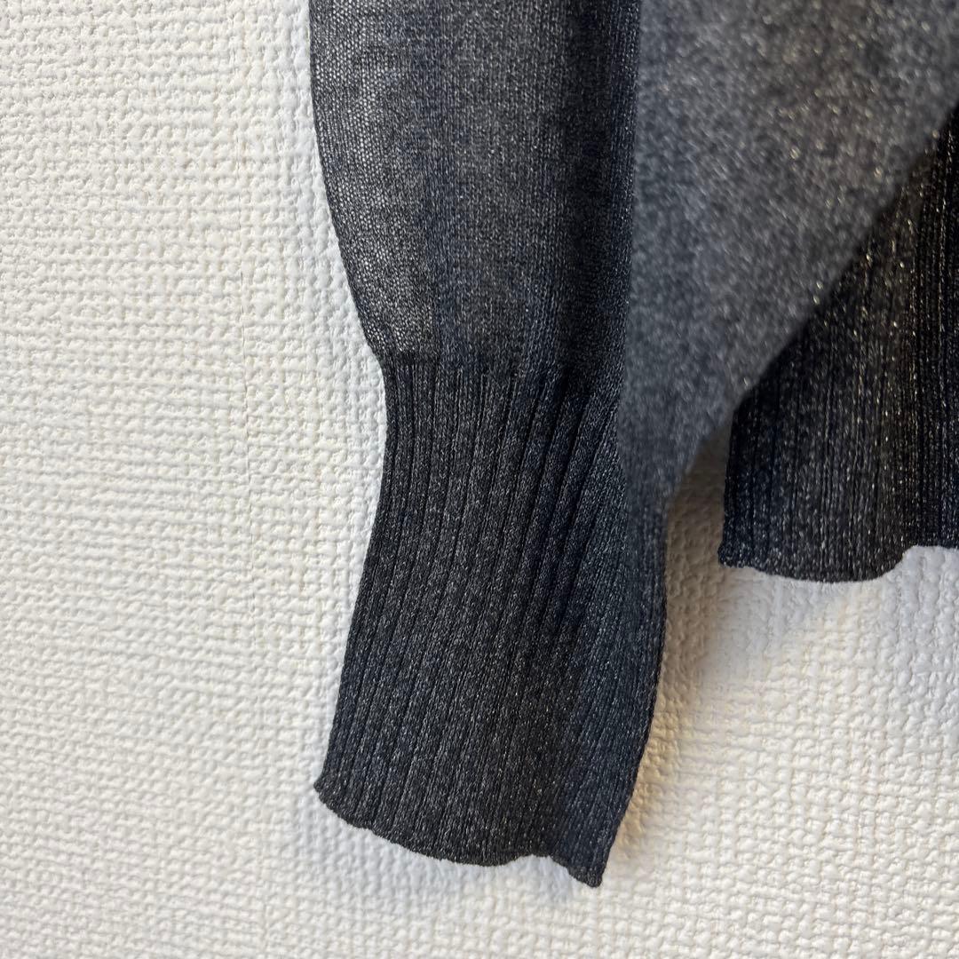 SALON adam et rope♦︎ ブライトラメVネックシアーカーディガン