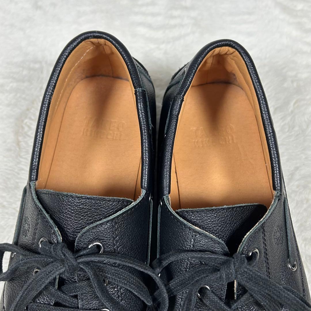 美品❗️TAKEO KIKUCHI デッキモカシン　シボ革　レザー　ブラック
