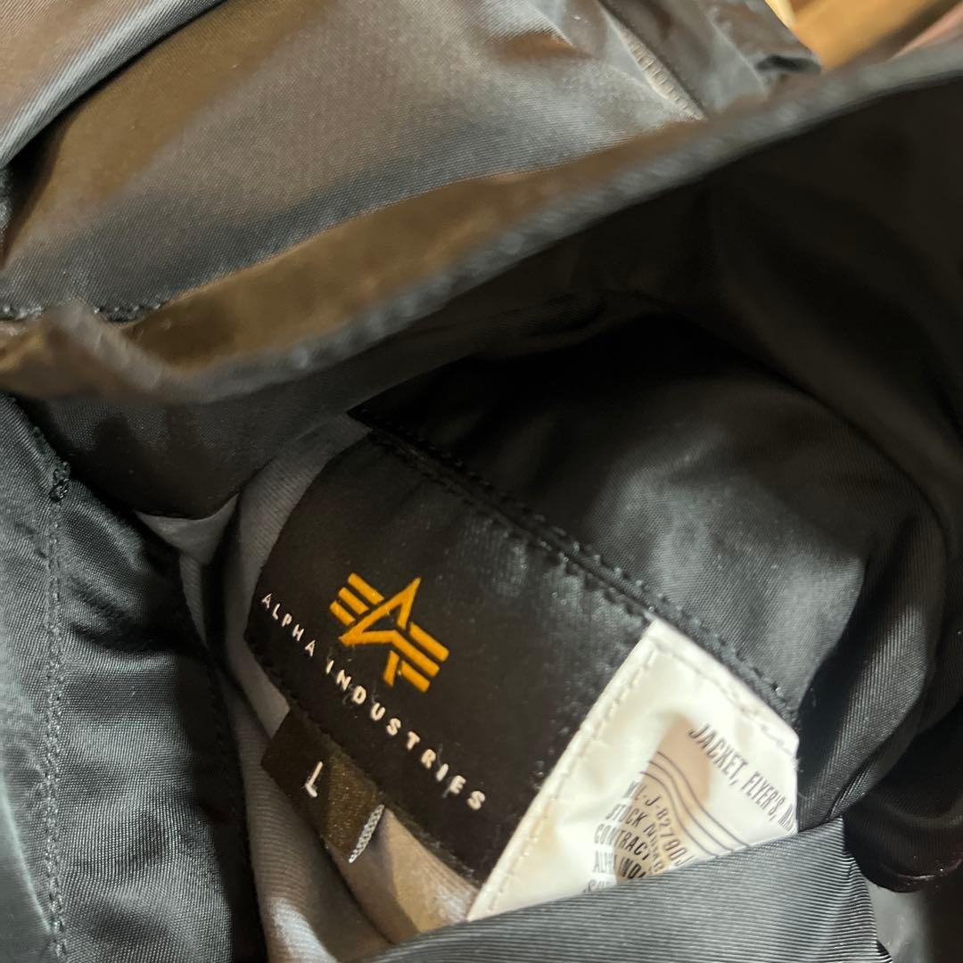 ✨MA-1！ALPHA INDUSTRIES L ブラック リバーシブル 短丈