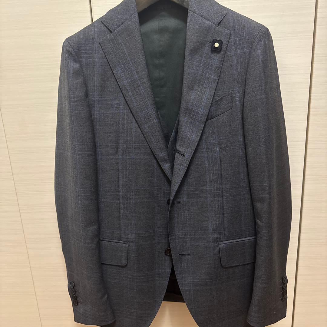 Marnist　LARDINI 44グレー チェック柄 3ピース