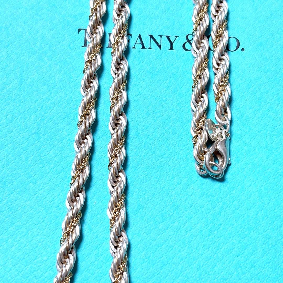 【美品】60.7cm ティファニー ツイストスクリューネックレス 14K/925