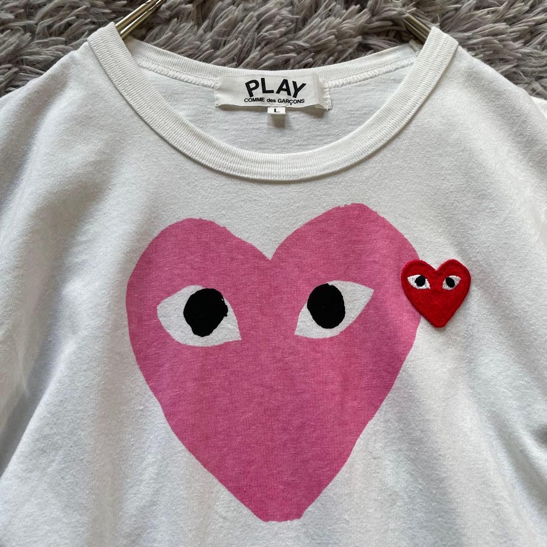 PLAY COMME des GARCONS ハートTシャツ　ピンク　L