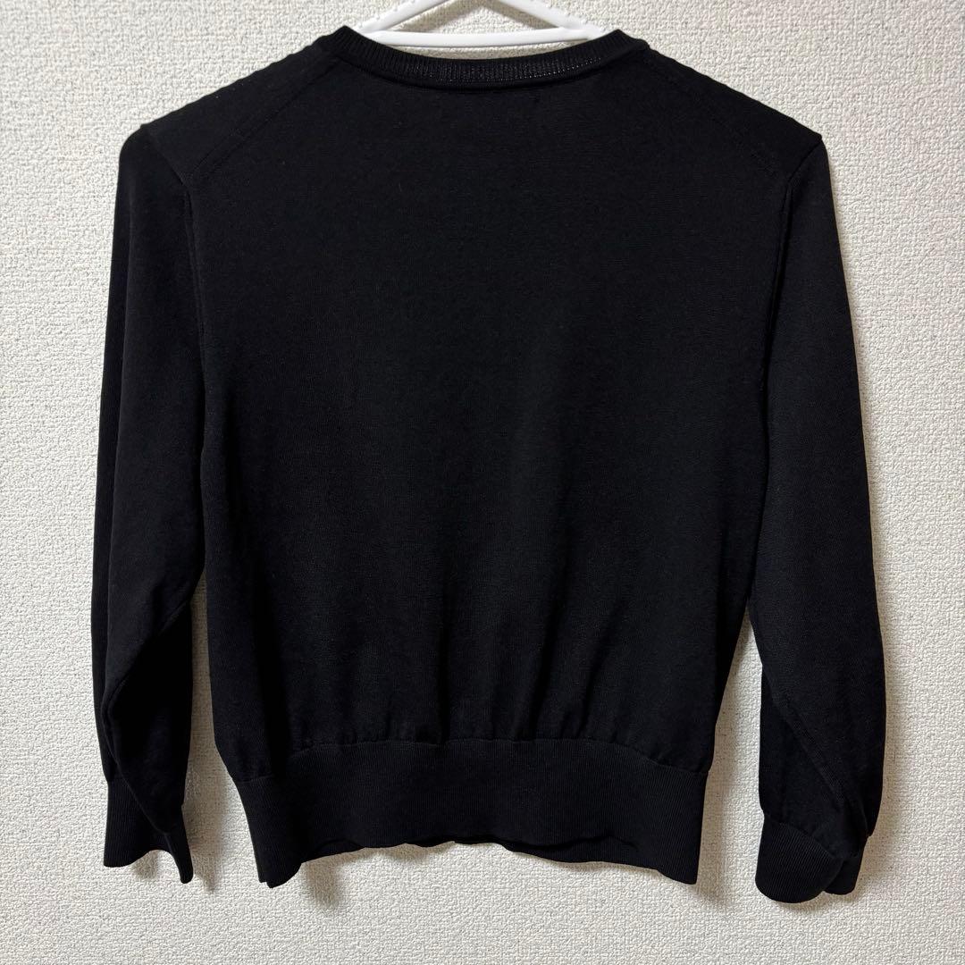 美品 EPOCA ビジューエンブロイダリー ニットカーディガン ブラック