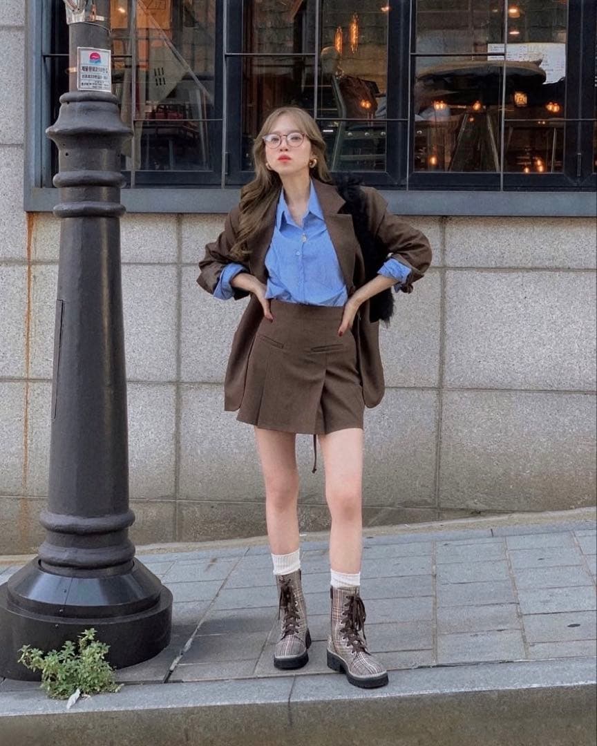 【Nalm.】ribbon-tailored jacket / brown