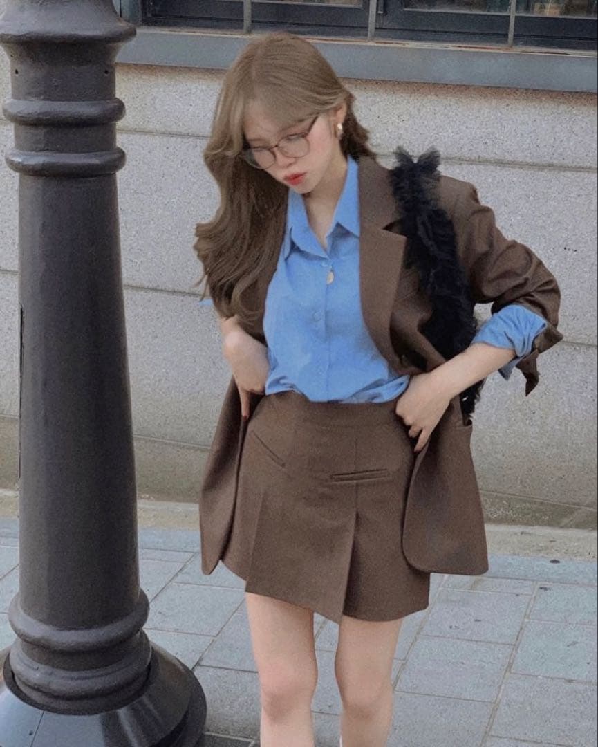 【Nalm.】ribbon-tailored jacket / brown
