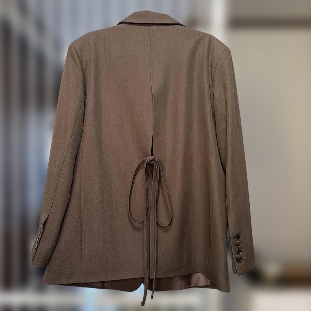 【Nalm.】ribbon-tailored jacket / brown